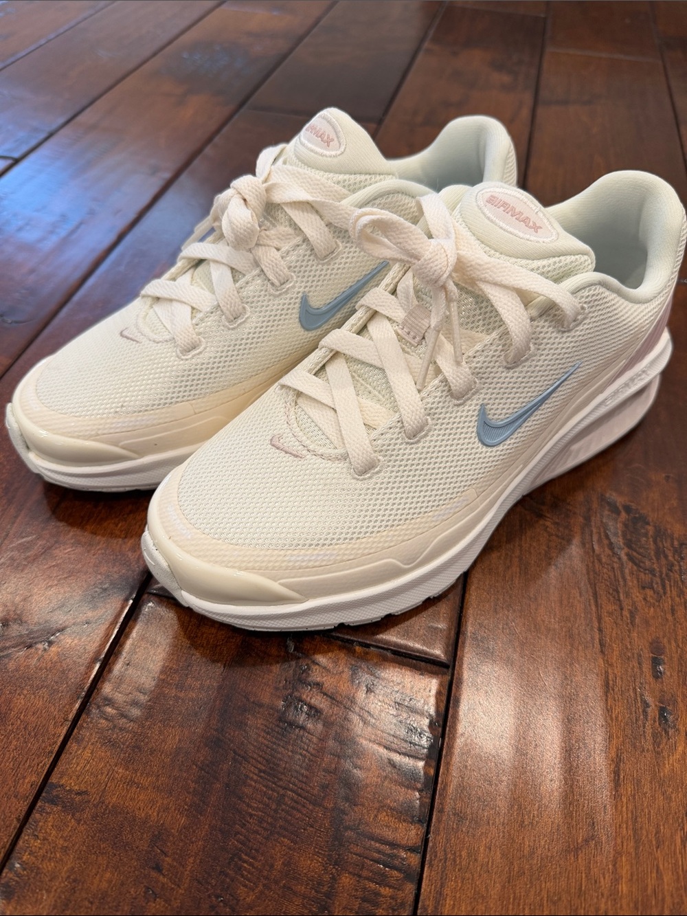 Nike Women's Sneakers White with Light Blue Swoosh